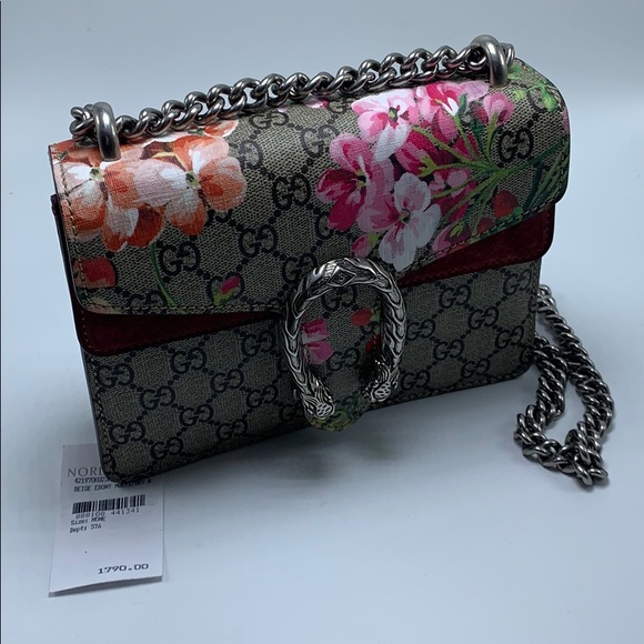 ❤️2XHP🎉NWT GUCCI MINI DIONYSUS GG BLOOM FLORAL HANDBAG - Picture 2 of 12